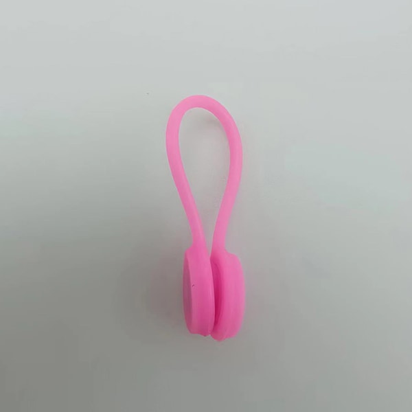 Färg Magnetisk Silikon hörlurssladd Winder Kabelhållare Clips Pink