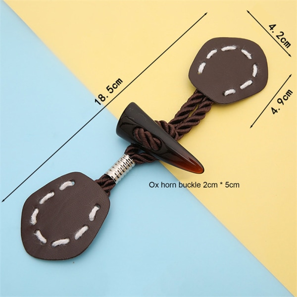 2st Trä Läder Horn Toggle Button Craft Coat Knappar DIY Sy 11