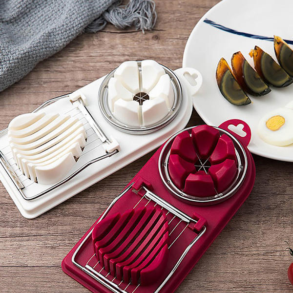 Egg ter Egg Slicer Sectioner ter Form Flower-Shape Lunch Mea White