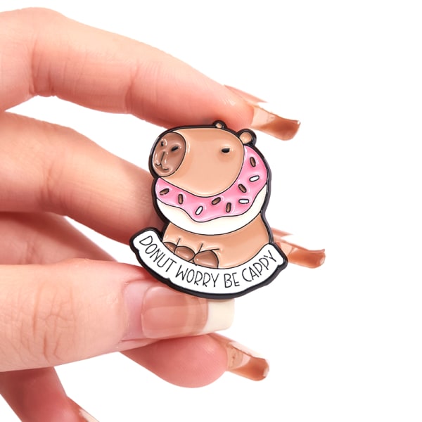 Tecknad mångsidig Capybara Pins Kawaii och Brosch Ryggsäck Badge A4