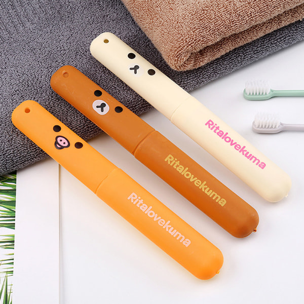 Toothrush Cap Case Protect Storage e Box Portable Toothbrush Co Beige