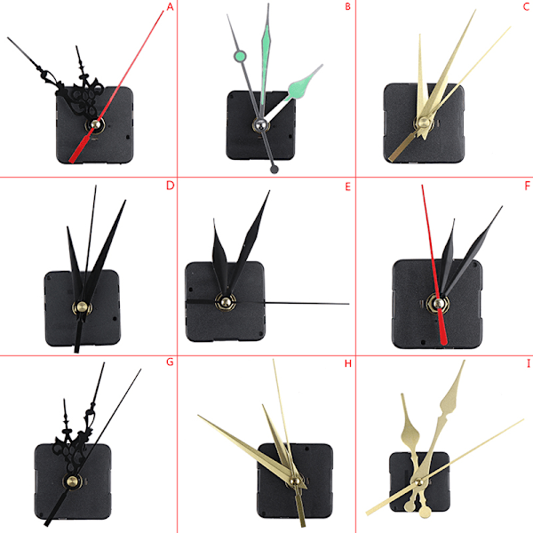 Klassisk Silent Cross Stitch Quartz Clock Movement Mechanism DIY I