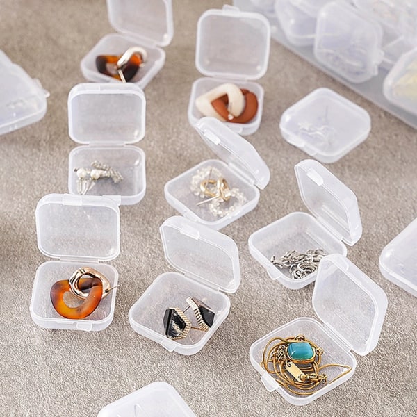 10 st genomskinlig smyckeskrin Plastpärlförvaring hantverksbehållare E