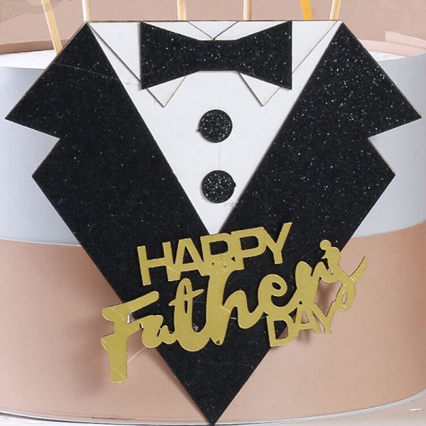 Bowtie krage Dekorationsverktyg Män Kostym Cake Topper Cupcake Fath