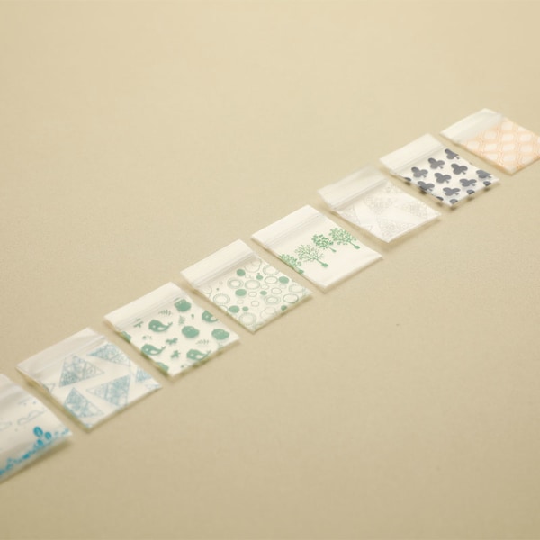 100st Mini Ziplock Väskor Små förpackningspåsar Ziplock Pill Pack C