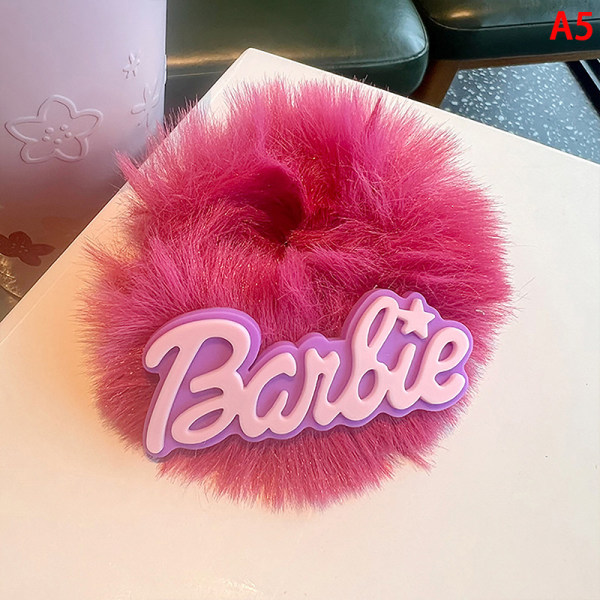 Barbie Bow Knot Plysch hårslinga tjejer Rosa hårrep Huvudbonader A A2