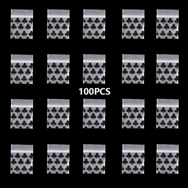 100 st Liten blixtlåsväska Smile Skull Mönster Bärbar förvaring 01