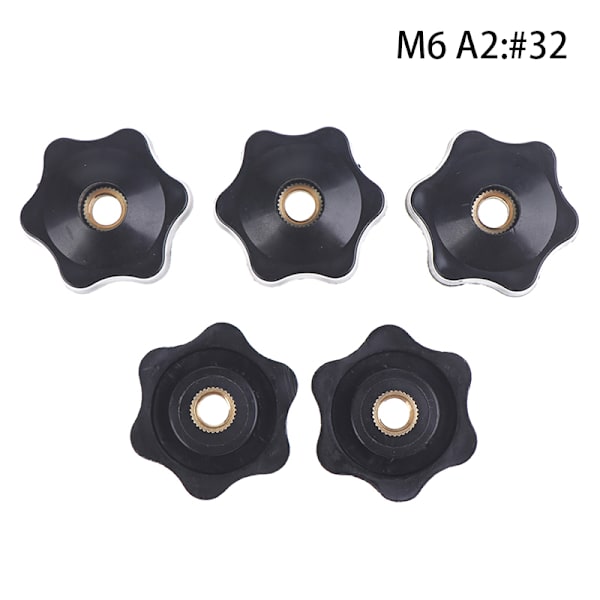 5 st M4/5/6/8/10 Plommon Dra åt muttrar för hand Handtag Gänga Mechanica M6 A2:#32
