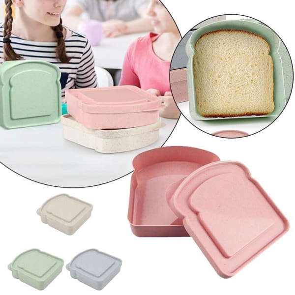Smörgåsförvaringslåda Silikon Lunchbox case Återanvändbar Pink