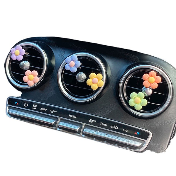Blommor Car Air Vent Clips med doftkuddar Daisy Flower Car 6 PCS