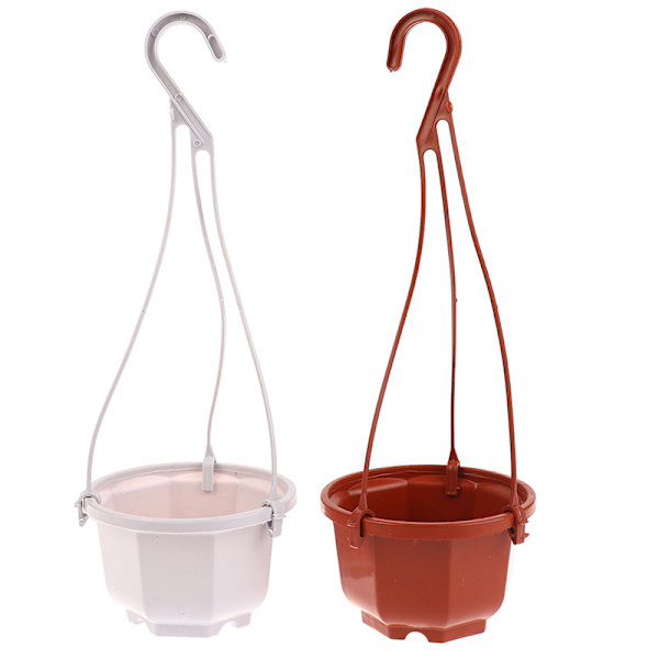 1st Hängande åttakantig blomkruka Plastblomma Suckulent Orkidé Coffee