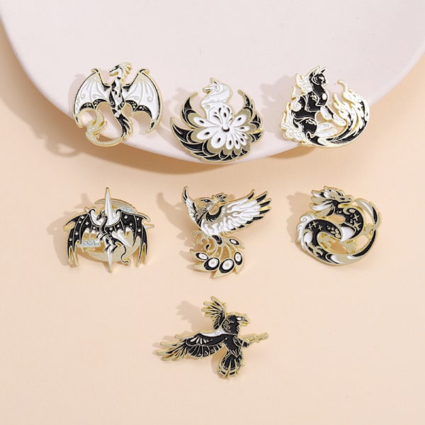 Dragon Birds Djur Pin Lapel Metal Gifts Ryggsäck Hat Brosch 07