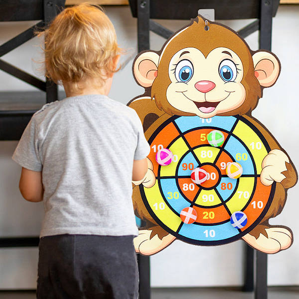 Barn tecknad djur Dartboard Sticky Ball pedagogisk leksak Monkey