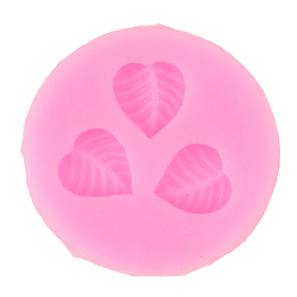 Tre Små Blad Form Design Fondant Choklad Silikon Mol