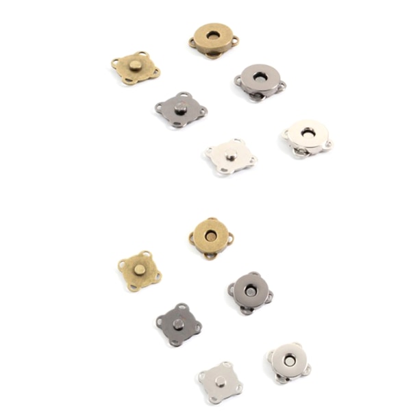 10 set Magnetiska knappar Väskor Magnet Automatiskt adsorptionsspänne Silver 14mm