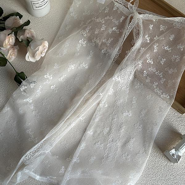 Snörning Spets Splicing Kjol Layered Overskirt Mesh Butt-coverin A5