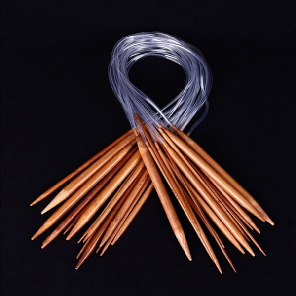 18 Par Bamboo Knitting s 16" Circular Smooth Nature Carbonized