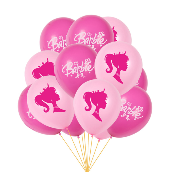 5 st Barbie temafest ballong DIY Kawaii Girls Rosa födelsedag Pink