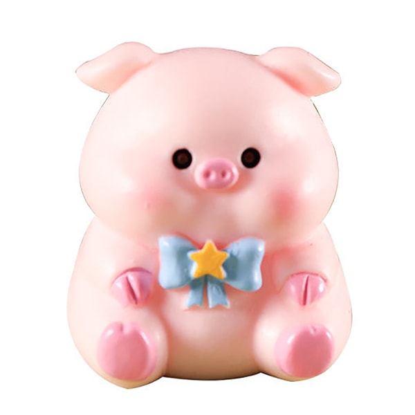 Mini e Pig Figurine Djurmodell Moss Micro Landscape Home Deco A1