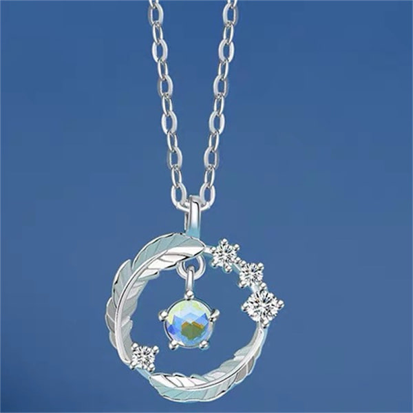Utsökt blomma hjärta hänge halsband för kvinnor Crystal Zirco A2