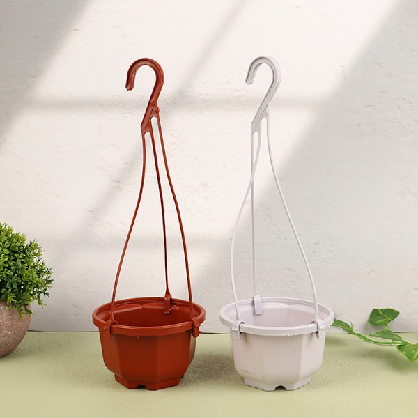 1st Hängande åttakantig blomkruka Plastblomma Suckulent Orkidé White