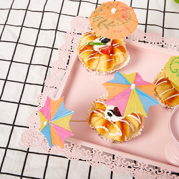 20-50st Multi Colored Paper Cocktail Paraply Mini Party C