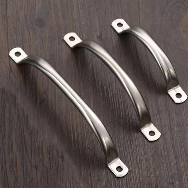2-pack dörrknoppar i rostfritt stål Skåpsknoppar Silver Låda P 4inch