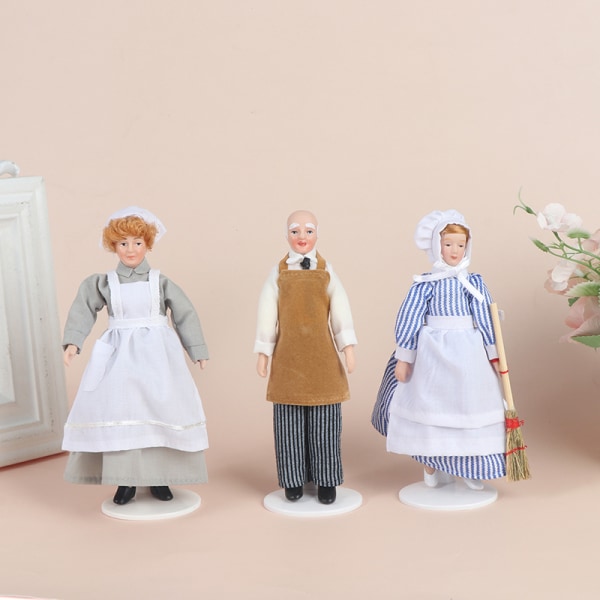 1:12 Miniatyr viktoriansk dockamodell Servant Chef Dollhouse B