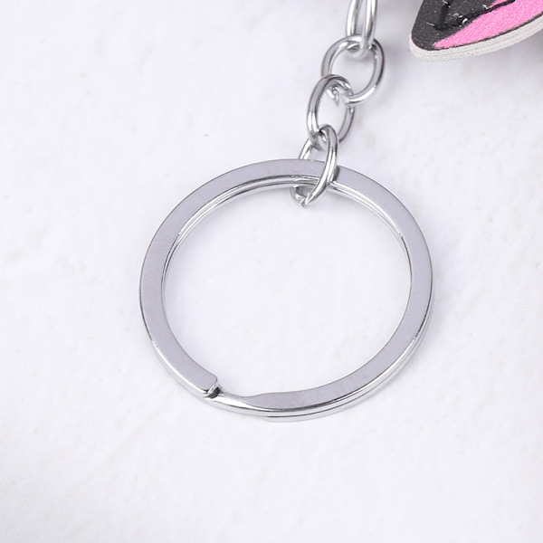 Halloween e Pink Bat Leather Keychain Härlig Bat Keyring Keys H