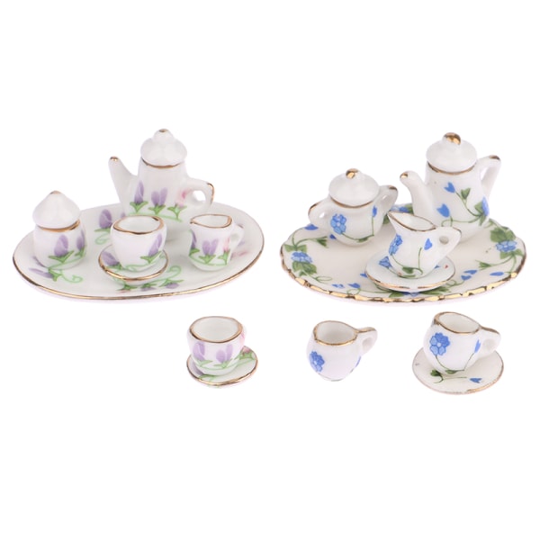 Set i miniatyr porslin Bordsservis Kök Dollhouse Tea A1