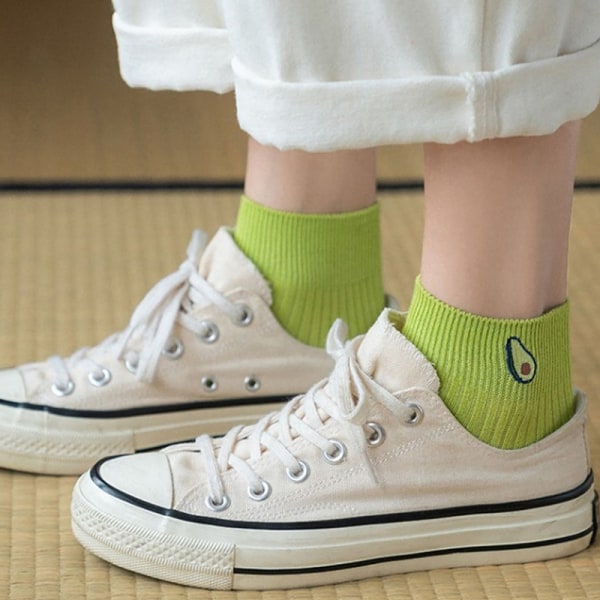 Summer Short Avocado Small Fresh e Cartoon Socks For Women A