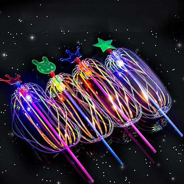 Rainbow Magic Stick Wand LED Bubble Flower Färgglad Lysande Till