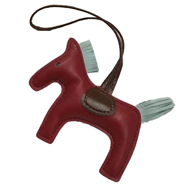 Häst Nyckelring Läder Charm e Nyckelring för kvinnor Bag Ornament Orange