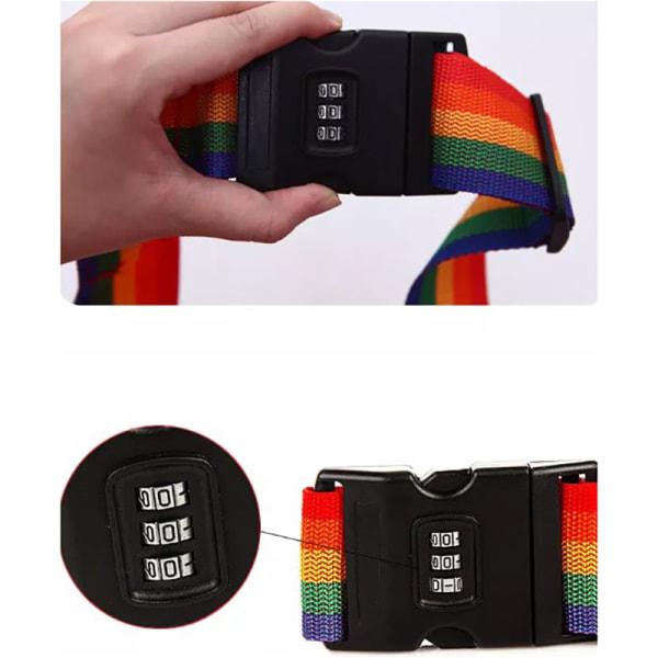 2Meters Rainbow Lösenordslås Packningsbälte Stöldskyddssäkert Lo A14