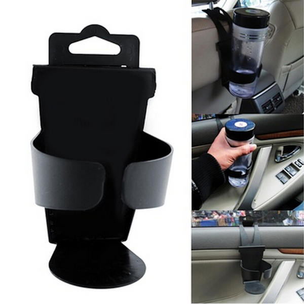 Svart Universal Car Lastbil Dörrfäste Dryck Flask Mugghållare