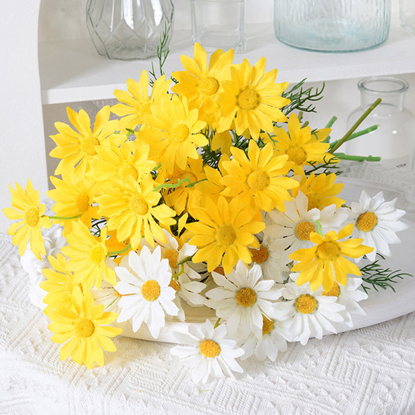 Kamomiller Siden Konstgjord blomma Vita blommor Rum Bröllop C A9