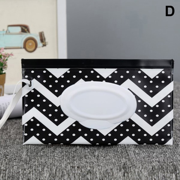 PEVA Baby Wet Wipe Pouch Wipes Hållare Case Flip Cover Återanvändbar D