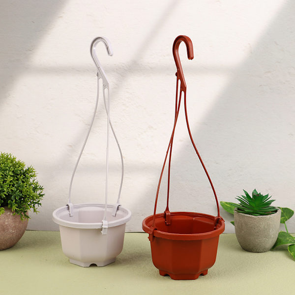 1st Hängande åttakantig blomkruka Plastblomma Suckulent Orkidé White