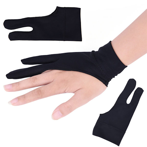 Professionell gratis storlek konstnär rithandske för grafisk surfplatta Black 22*9.2cm