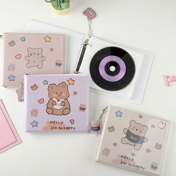 20 Kapacitet Hård CD- case Organizer Cartoon Bear Bär 05