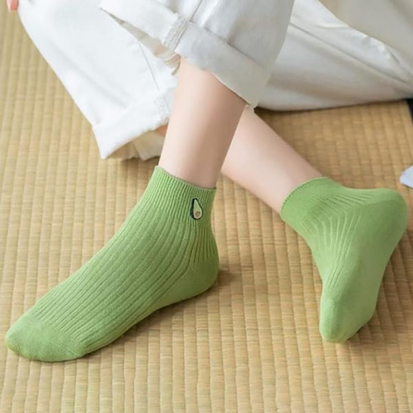 Summer Short Avocado Small Fresh e Cartoon Socks For Women S