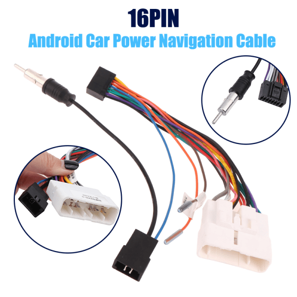 Android Car Power Navigation Cable 16PIN Modifierad linje för Isuz