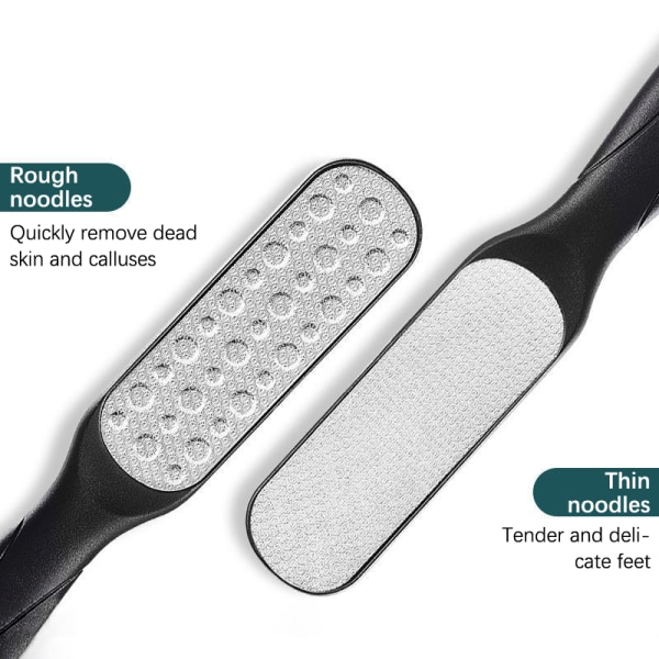 Hushålls Dubbelsidig Fotfil Borste Grinder Foot Scrub Dead Black C