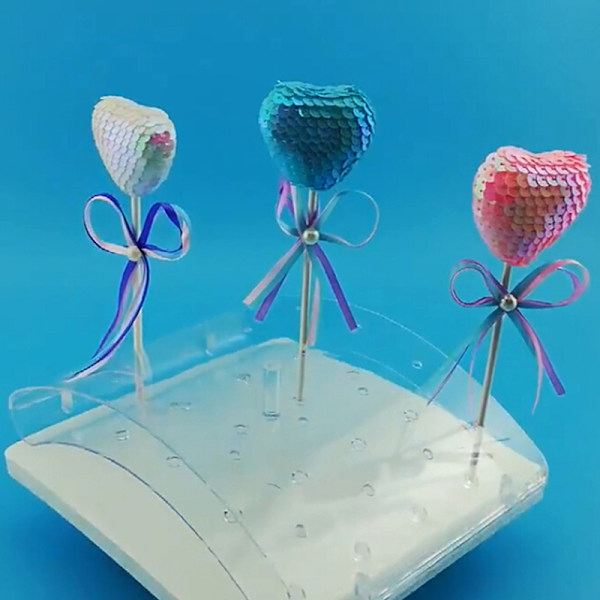 Akryl 20 hål kaka pop lollipop cupcake display hållare Transparent