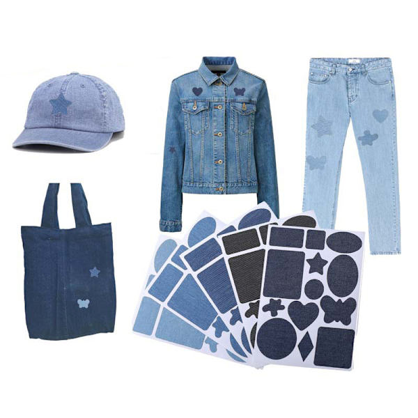 Självhäftande svart/blå lapp för dunjackabyxor Cloth Repa Blue