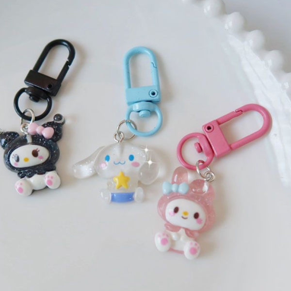 Tecknad Anime Transparent Fin Flash Nyckelring Bag Pendant e Key 4