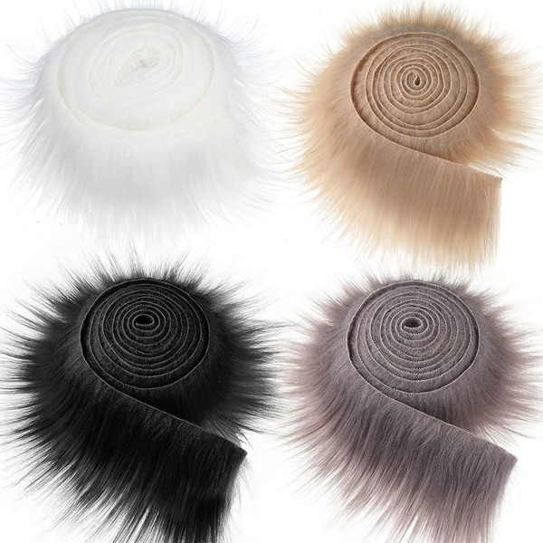 9x150 cm Faux Band Tejper Gör-det-själv-kläder Sy Fluffy Trimming S White