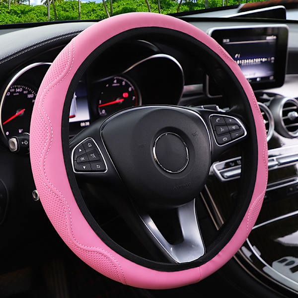 Ingen inre ring fiberläder präglad korrugerad elastisk styrning pink