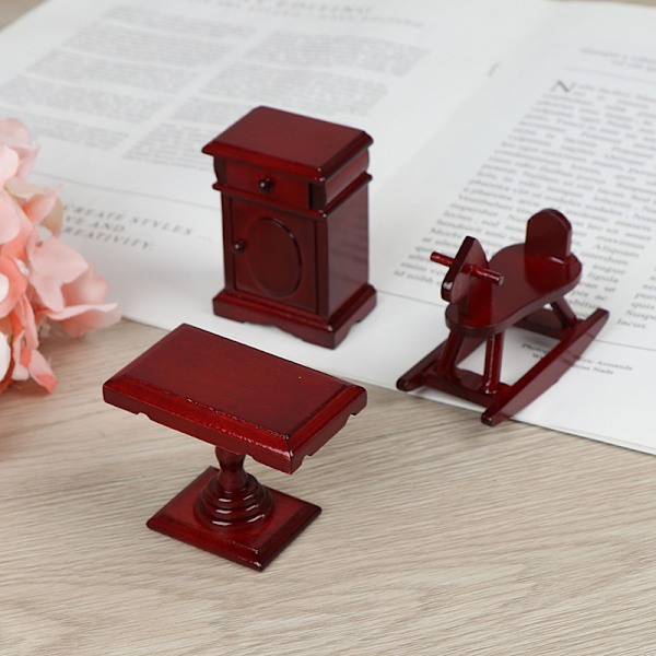 Dockskåp Miniatyr Trärumsmöbler 1:12 Tillbehör Leksaker A1