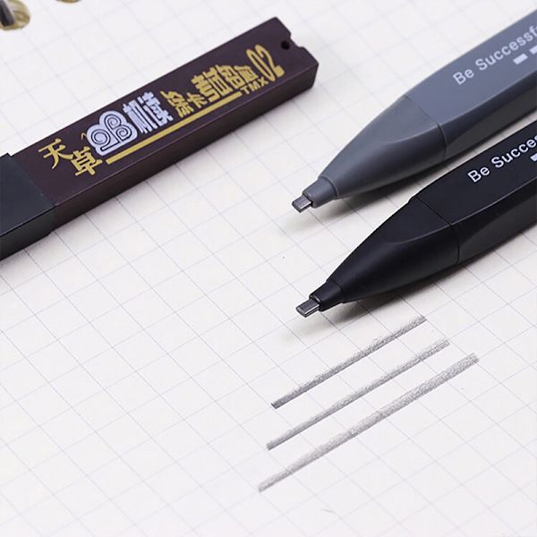 Tjock platt huvud mekanisk blyertsteckning 2B med refill Penci A2